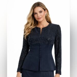 Vtg Bob Mackie Black Sequin Blazer/ Jacket- Size 12  NWOT!!!!